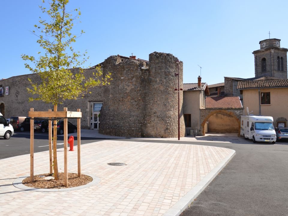 Fort de la ville d'Irigny centre ville, c'est une place du centre avec la présence de voitures garées